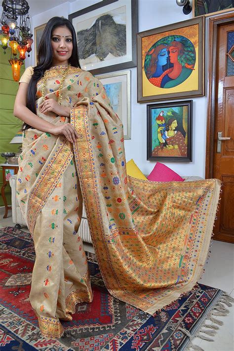 Sampa Das Revivalist Of The Golden Muga Silk Of Assam Saree Designs