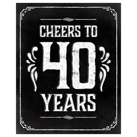 Turning 40 is an occasion worth celebrating, and a good excuse for a laugh too! 40th birthday decorations. Cheers to 40 years. Printable ...