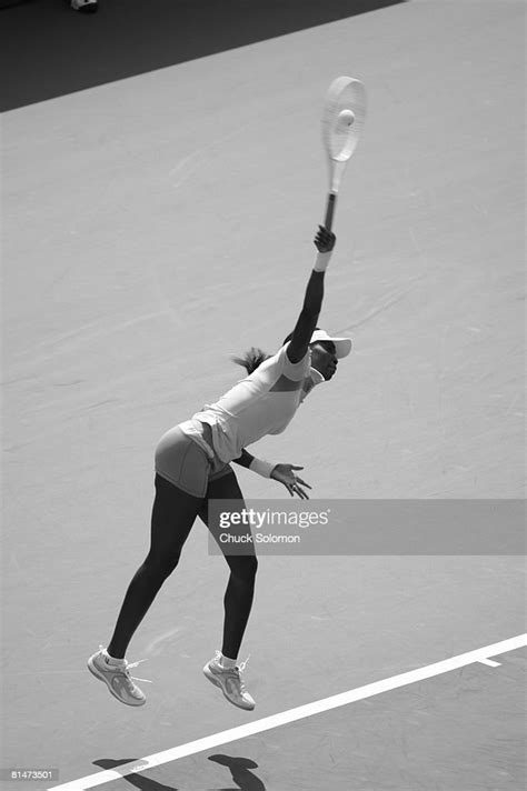 Us Open Aerial View Of Usa Venus Williams In Action Serve Vs News