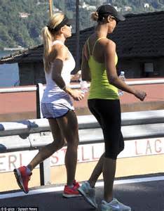 Stacy Keibler And Torrie Wilson Enjoy A Workout During Italian Getaway