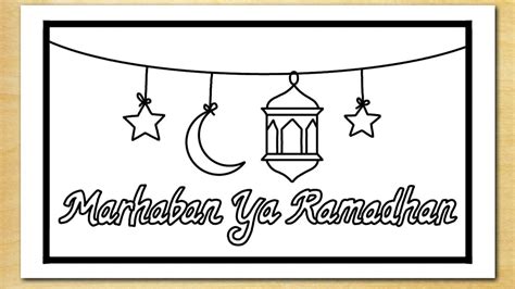 Cara Menggambar Tema Bulan Ramadhan Youtube