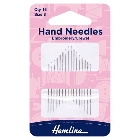 Hemline Hand Embroidery Crewel Needles Size 8 Sew Essential