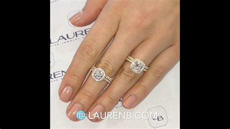 Choose cushion cut engagement rings from our fine diamond jewelry collection. Round VS Cushion Cut Lauren B Halo Engagement Rings - YouTube