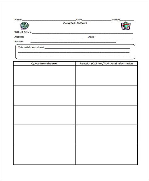 Printable Current Event Forms Printable Forms Free Online