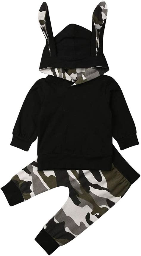 Toddler Baby Boys Long Sleeve Hooded Pullover Camouflage