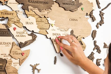 Wooden World Map Cut Out Map