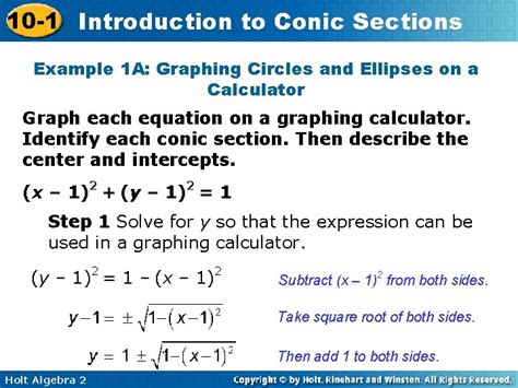 10 1 Introduction To To Conic Sections Warm