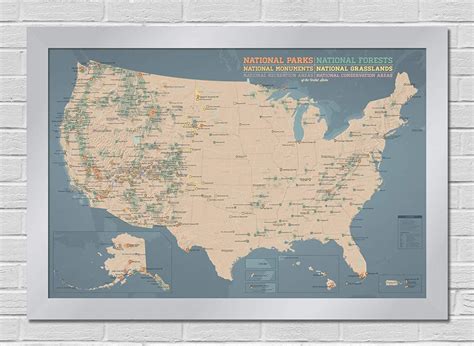 Usa National Parks Monuments And Forests Map 24x36 Poster