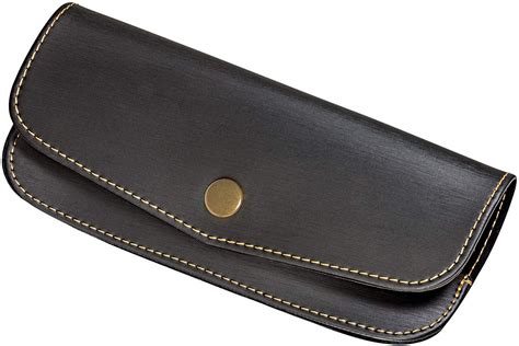 Hard Eyeglass Case With Snap Closure Mens Tailored Black Satin Glasses Case