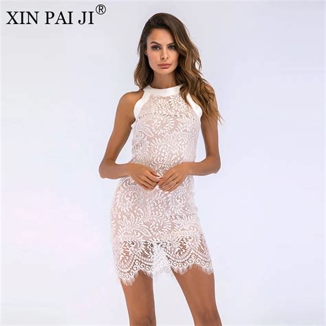 Hollow Out Lace Dress Women Sleeveless Summer Style Package Hip Dress 2018 Casual Sheath Bodycon