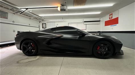 Batmobile 😈 Wrapping A C8 Corvette In Satin Black Youtube