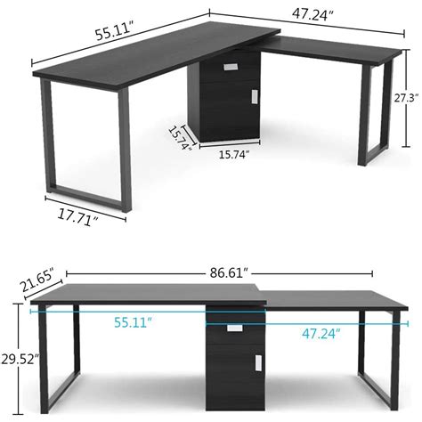 Tribesigns Rotating L Shaped Computer Desk Inches Modern Corner