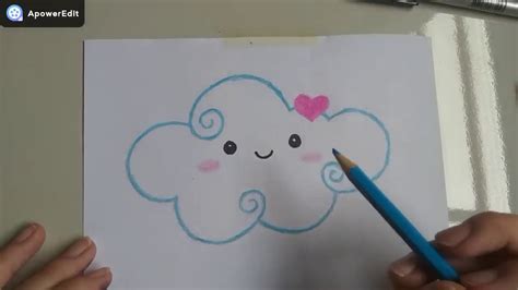 Como Desenhar Uma Nuvem Fofa Kawai Desenhos Faceis E Bonito Youtube