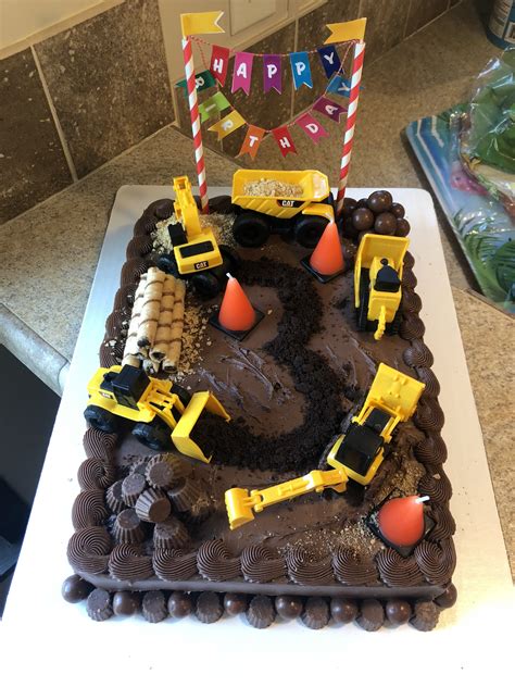 Construction zone birthday banner 1 for sale online ebay. Construction themed cake for a little mans third birthday ...