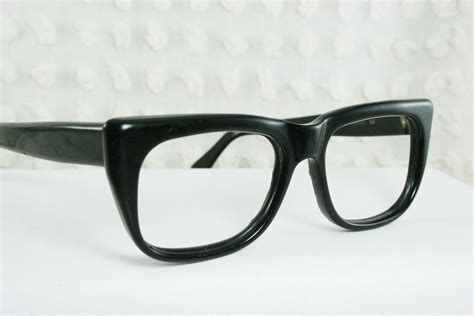 60s Glasses 1960 S Mens Eyeglasses Rocco Black Flat By Diaeyewear