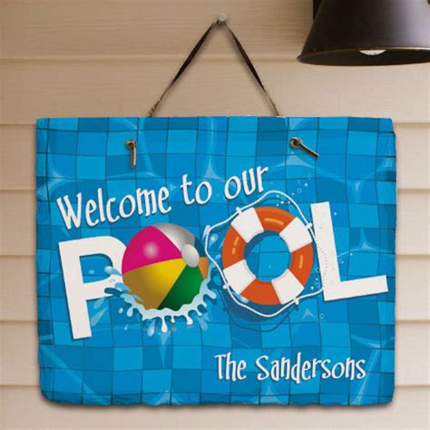Ok Personalized Swimming Pool Welcome Slate Plaque Pool Signs