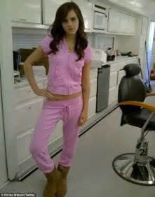 Emma Watson Wears A Pink Tracksuit And Ugg Boots For New Movie The