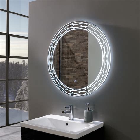 Finesse Ultra Slim Round Led Illuminated Mirror 700mm In 2020 Mirror
