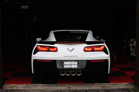 Hd Wallpaper White Chevrolet Corvette Car Back Stingray Garage
