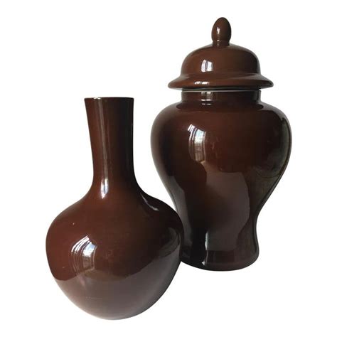 Monumental Tozai Ginger Jar Gooseneck Vases Set Of 2 Ginger Jars