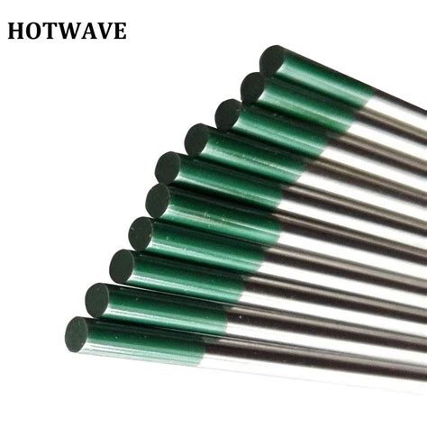 10pcs WP Ground Finish Green Tips Tig Welding Rods Pure Tungsten