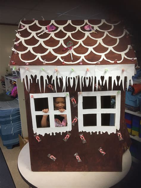 Gingerbread House Made Of Cardboard Gingerbread House Gingerbread