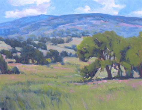 David Forks Texas Landscape Painter Rolling Hills In Progress