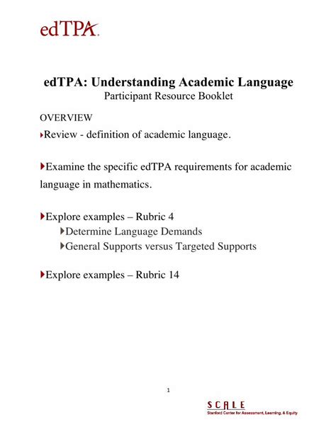 Pdf Edtpa Understanding Academic Language7 Academic Language In