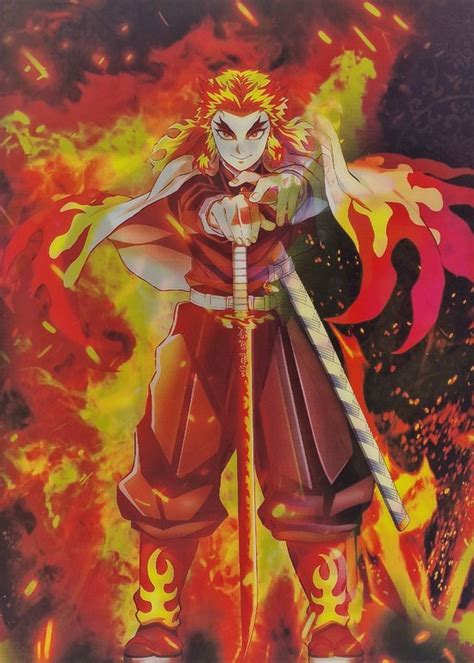 Demon Slayer 3d Poster Rengoku Anime Poster