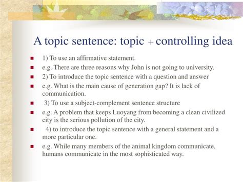 PPT - Paragraph Unity &Topic Sentence PowerPoint Presentation, free ...