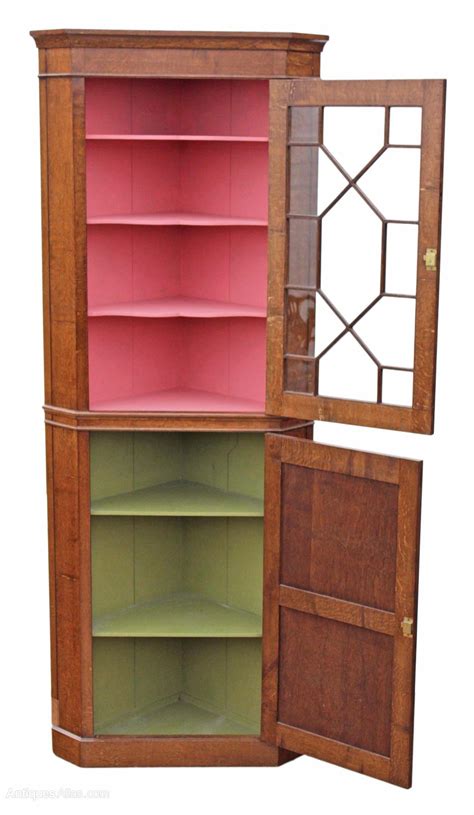 Georgian Oak Corner Display Cabinet Antiques Atlas