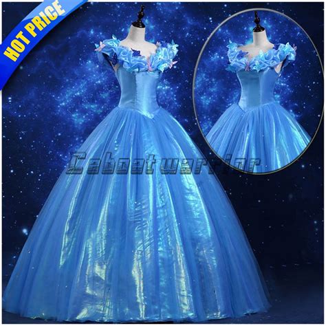 New Princess Cinderella Cosplay Costume Adult Blue Deluxe Cinderella