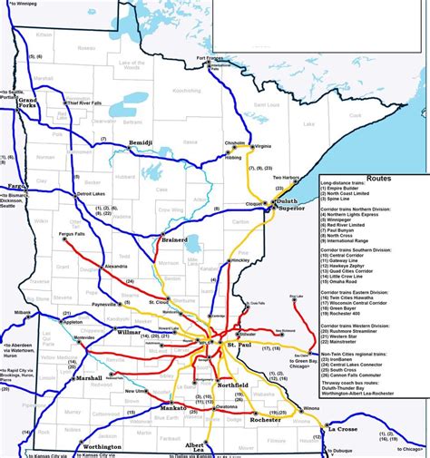 Free Minnesota Railroad Map And The 8 Major Railroads In Minnesota