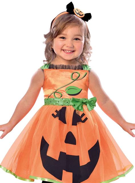 Toddler Girls Orange Pumpkin Halloween Costume