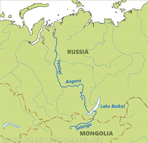Russia Rivers Map
