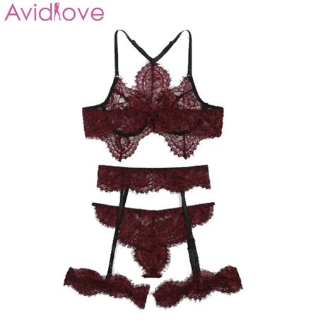 Avidlove Women Lingerie Set Bras Cupless Underwire Sexy Embroidery Lace