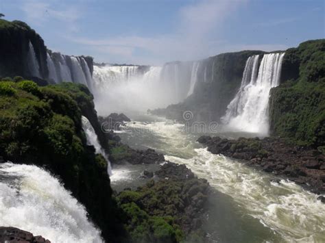 Iguazu Falls Waterfalls Between Argentina And Brazil Stock Photo