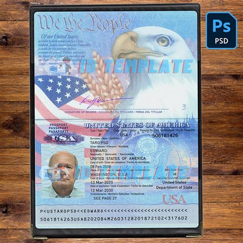 Usa Passport Psd Template New Driving License Template