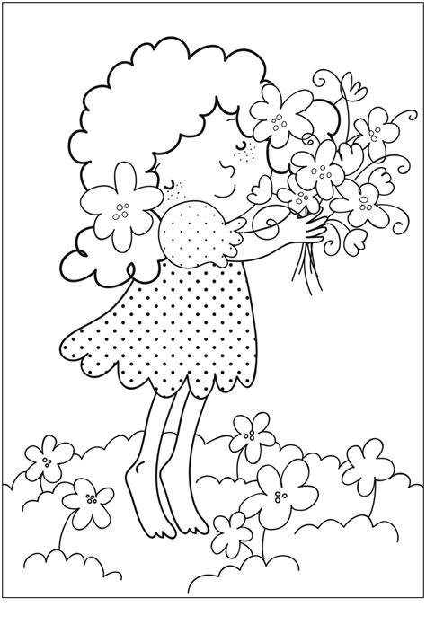 A cute smiling sun with butterflies. Free Printable Flower Coloring Pages For Kids - Best ...