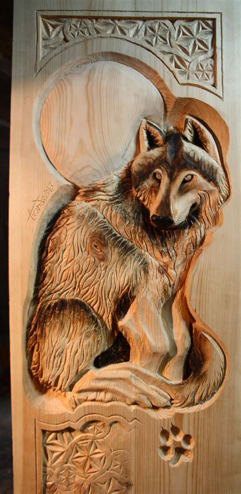 Lobo Tallado En Madera De Pino Wood Carving Art Wood Art Wood Carving