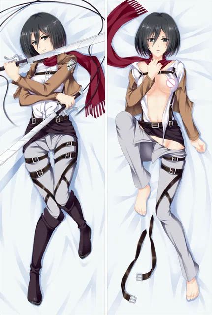 Mmf Attack On Titan Anime Sexy Mikasa Ackerman And Annie Leonheart Lenz Pillow Cover Shingeki No