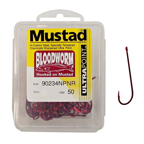 Mustad Bloodworm Long Shank Fishing Hooks Box Fishing Tackle Shop