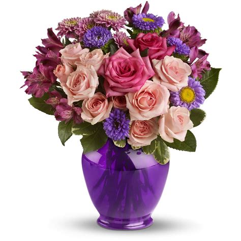 Purple Medley Bouquet With Roses In Racine Wi Petals By Felicia