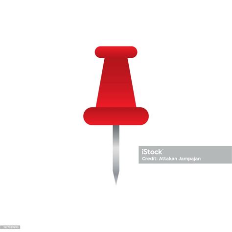 Red Push Pin Vector Element Icon Stock Illustration Download Image