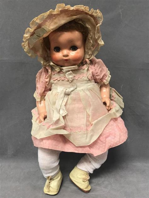 Effanbee Composition Doll In Pink Polka Dot Dress Circa 1930