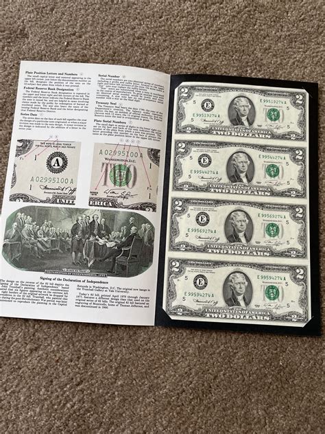 Uncut Sheet Of Four 2 Series 1976 Richmond Notes Bep Unc Ebay
