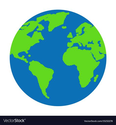 Flat Planet Earth Icon Royalty Free Vector Image