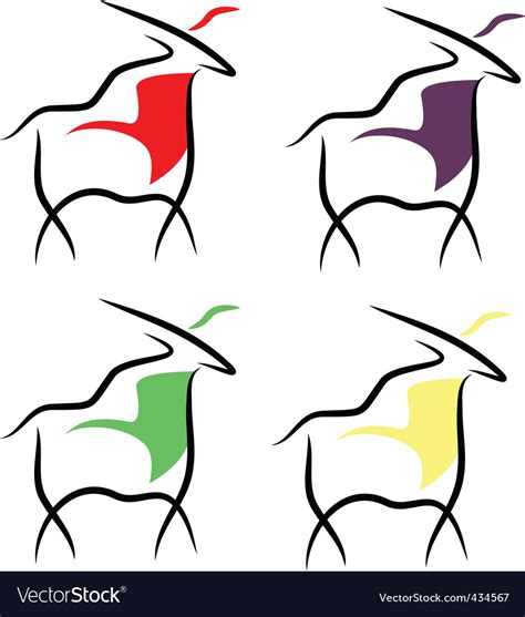 Four Goats Royalty Free Vector Image Vectorstock