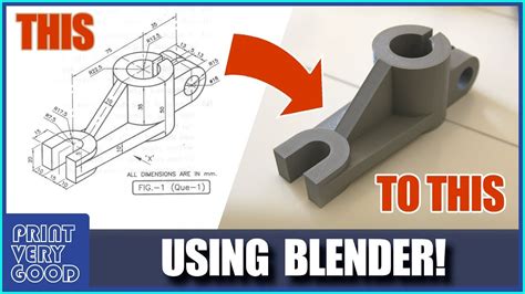 Dimensioned Drawing To Accurate 3d Part Using Blender Full Video