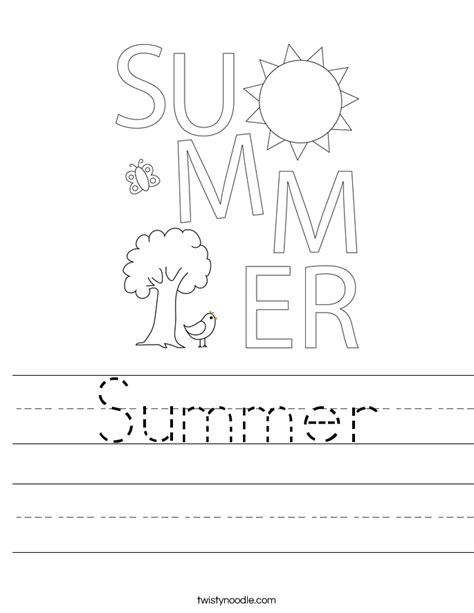 Summer Cut And Paste Worksheets